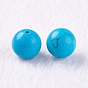 Синтетические бирюзовые бусины, половине просверлил, круглые