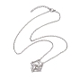 Crystal Stone Cage Pendant Necklaces, 304 Stainless Steel Cable Chain Necklaces