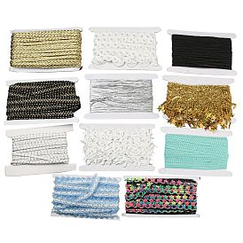 Ruban en polyester, velours et paillettes, accessoires du vêtement