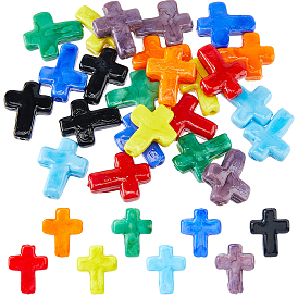 24 шт 8 цвета бусины лэмпворк ручной работы, крестик