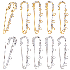 16шт. 2 цветов железные стразы английские булавки, фурнитура для броши