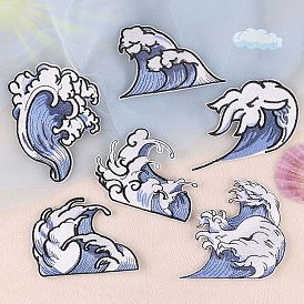 Sea Wave Shape Computerized Embroidery Cloth Iron on/Sew on Patches, Costume Accessories