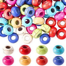 80шт 8 цвета окрашенные синтетические бирюзовые европейские бусины, бусины с большим отверстием, рондель