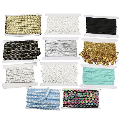 Ruban en polyester, velours et paillettes, accessoires du vêtement