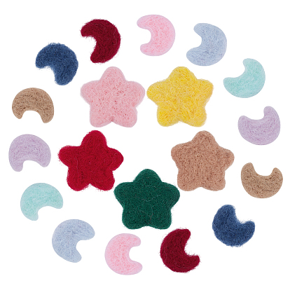 Украшение из шерстяного войлока ручной работы в виде звезды/луны, украшение для детских аксессуаров для волос своими руками