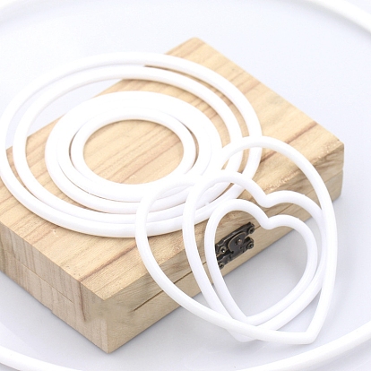 Пластиковый обруч в форме сердца/звезды/кольца, макраме, цветочный венок, Для дома, автомобиля, поделки, свадебные настенные украшения