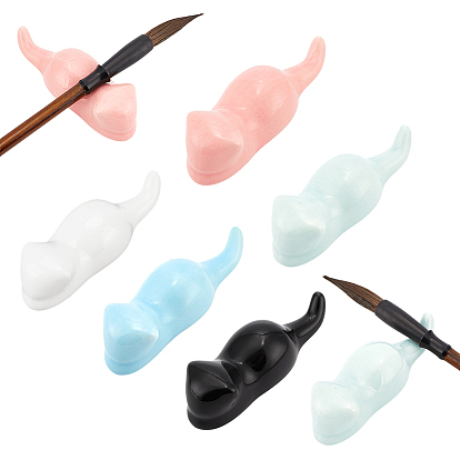 5 шт. 5 цветная керамика в форме кошки держатель для кистей для каллиграфии
