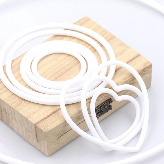 Пластиковый обруч в форме сердца/звезды/кольца, макраме, цветочный венок, Для дома, автомобиля, поделки, свадебные настенные украшения