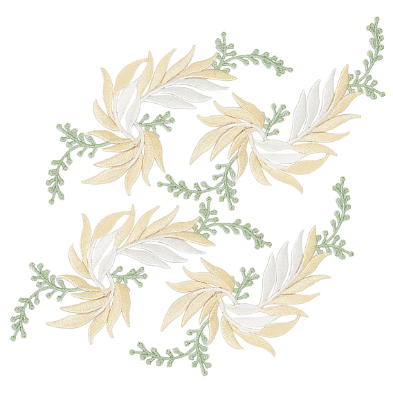 4шт 2 стили аппликации с вышивкой из полиэстера, костюм шляпа сумка украшение аксессуары, цветок