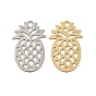 Brass Etched Metal Embellishments Pendants, Long-Lasting Plated, Pineapple