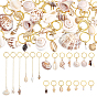 40Pcs 20 Styles Shell Hair Styling Tools, with Brass Chains and Iron Jump Rings
