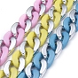 Handmade Curb Chains, Cuban Link Chains, with Opaque Spray Painted Acrylic Linking Rings and CCB Plastic Linking Rings, for Jewelry Making