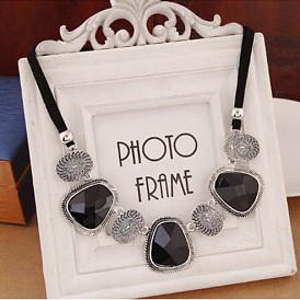 Эффектные трапециевидные овальные ожерелья-нагрудники из сплава стекла для женщин