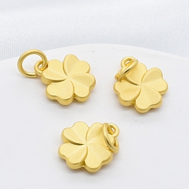 Alloy Charms, with Jump Rings, Clover