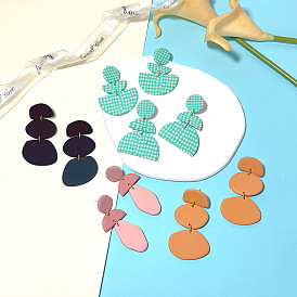  Earrings Irregular Geometric Earrings Women's Polka Dot Polymer Clay Personalized Earrings