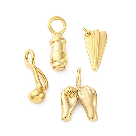 304 подвески из нержавеющей стали, реальный 18 k позолоченный, подвеска в виде музыкальной ноты, бумажного самолетика, ладони и пули