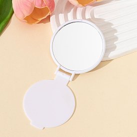 Миниатюрное компактное зеркало из пластика и стекла, складные зеркала для макияжа, плоско-круглые