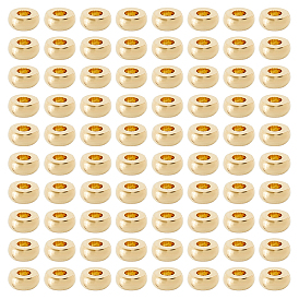 100 латунные бусины шт., долговечный, плоско-круглые