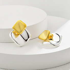 Серьги-гвоздики в форме ромба из латуни для женщин