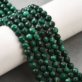 Природного малахита бисер нитей, граненые, круглые