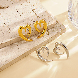 Серьги сплава, полые сердца