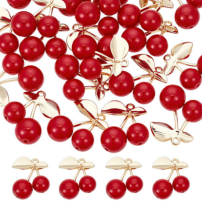 20шт. подвески из смолы с имитацией фруктов, фруктовые подвески с латунным листом золотистого цвета