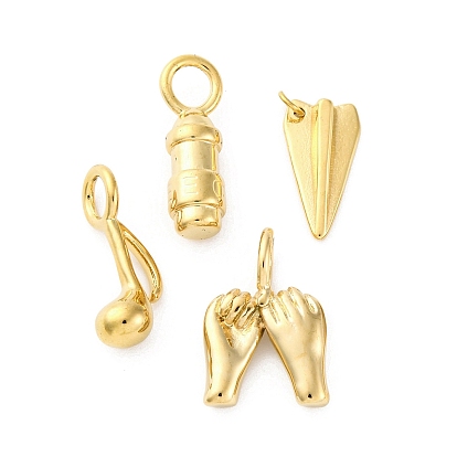 304 подвески из нержавеющей стали, реальный 18 k позолоченный, подвеска в виде музыкальной ноты, бумажного самолетика, ладони и пули