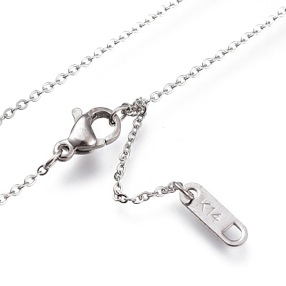 304 Stainless Steel Pendant Necklaces, with Crystal Rhinestone and Lobster Claw Clasps, Flat Round