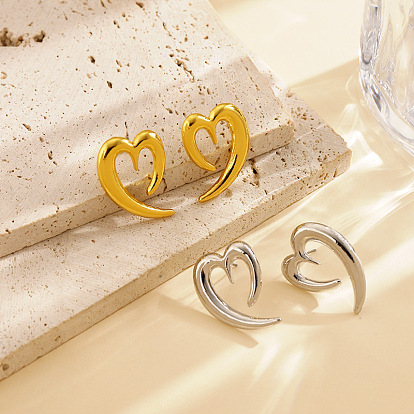 Серьги сплава, полые сердца