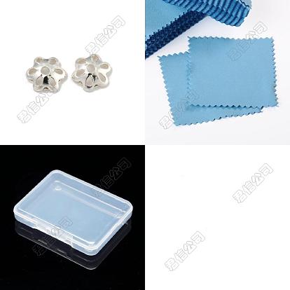 30piezas 925 tapas de cuentas de plata esterlina, 6-pétalo de flor