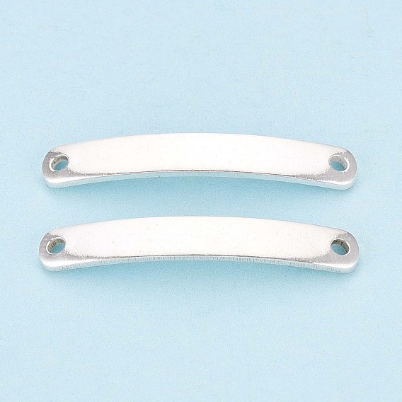 925 подвески из стерлингового серебра, звенья изогнутого прямоугольника, штамповка пустой метки