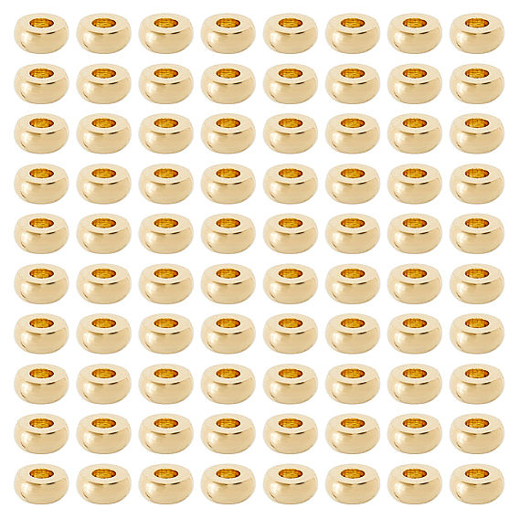 100 латунные бусины шт., долговечный, плоско-круглые