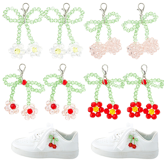 8 шт. 4 стили подвесные украшения из вишневого стекла, с застежками-лобстерами