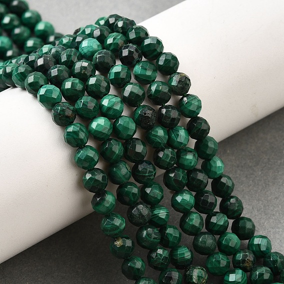Природного малахита бисер нитей, граненые, круглые