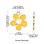 10Pcs 5 Colors Alloy Enamel Pendants, Flower with Smiling Face Charm, Cadmium Free & Nickel Free & Lead Free, Golden