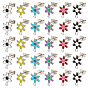 48Pcs 6 Style 304 Stainless Steel Enamel Stud Earring Findings, with Loop and Ear Nuts/Earring Backs, Flower