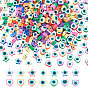 350Pcs 14 Style Handmade Polymer Clay Beads, Star & Herat with Evil Eye