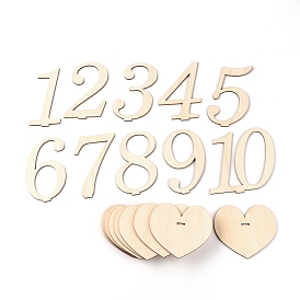 Wood Table Numbers, with Holder Base, Perfect for Wedding, Party, Events or Catering Decoration, Number 1~10