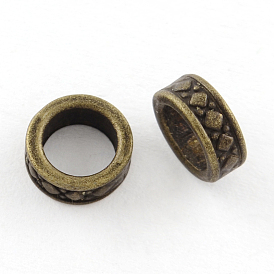 Tibetan Style Alloy Beads, Cadmium Free & Lead Free, Donut, 7.5x3mm, Hole: 5mm, about 2702pcs/1000g
