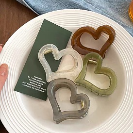 Heart-shaped Jelly Hair Clip with Chic Minimalist Design and Transparent Color