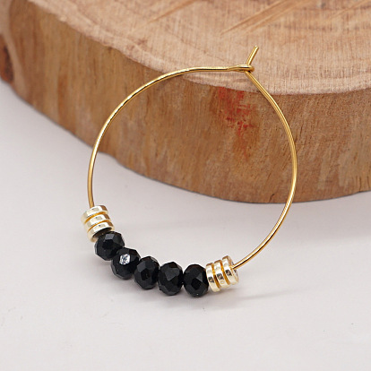 Bohemian Ethnic Crystal Hoop Earrings - Exaggerated, European and American Fashion.