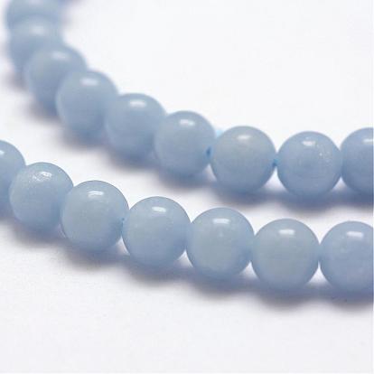 Natural Angelite Beads Strands, Anhydrite Beads, Round
