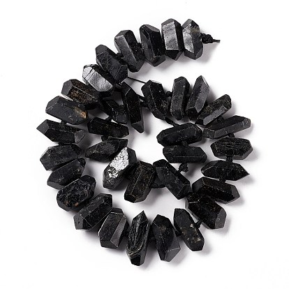 Naturelles tourmaline noire brins de perles, facette, nuggets