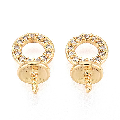 Поручни из латуни с прозрачным кубическим цирконием, кольцо, без никеля 