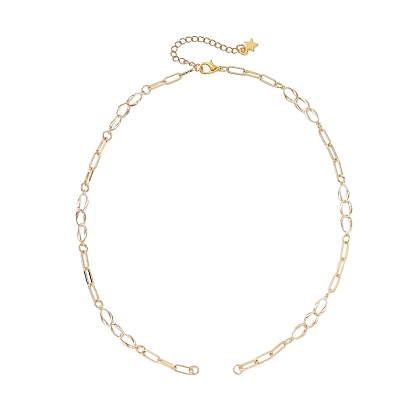 Цепочка из латунных скрепок, витая цепочка, изготовление ожерелья, с концевыми подвесками из звездного сплава