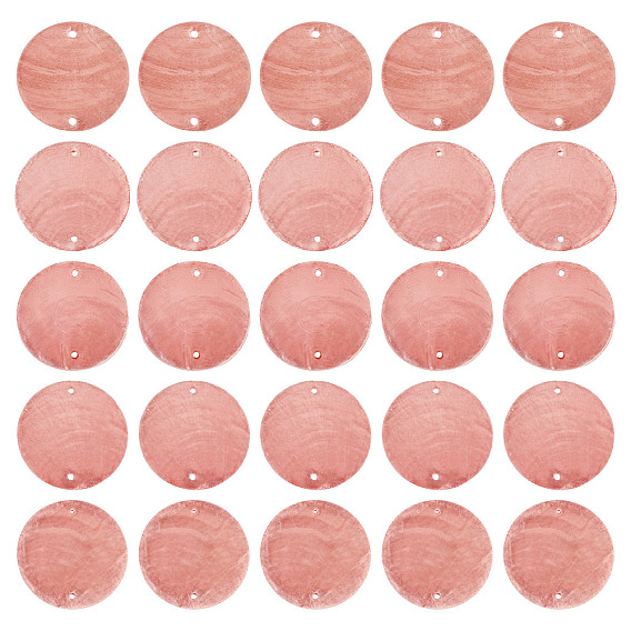 50 шт. подвески-коннекторы из ракушек Capiz, окрашенные распылением, натурального цвета, ссылки на диски