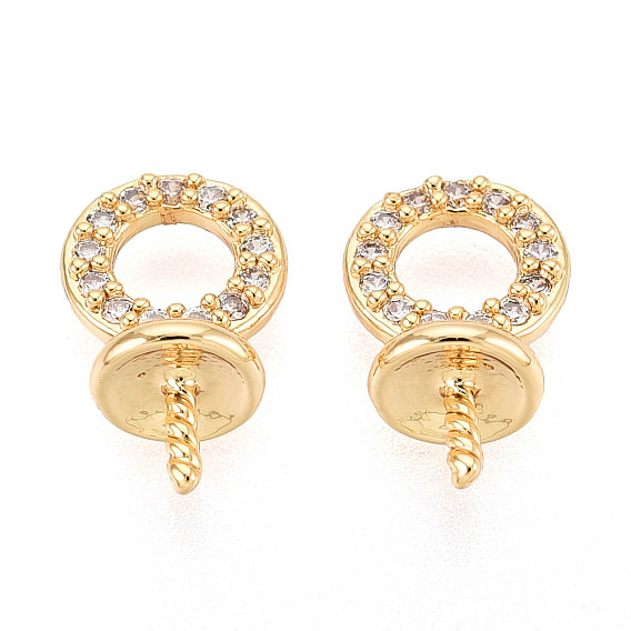 Поручни из латуни с прозрачным кубическим цирконием, кольцо, без никеля 