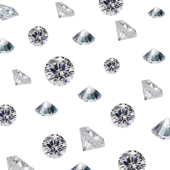 Acrylic Rhinestone Pointed Back Cabochons, Faceted, Diamond Shape