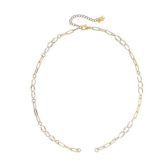 Цепочка из латунных скрепок, витая цепочка, изготовление ожерелья, с концевыми подвесками из звездного сплава