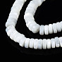 Natural Trochid Shell/Trochus Shell Beads Strands, Bleach, Flat Round/Disc, Heishi Beads